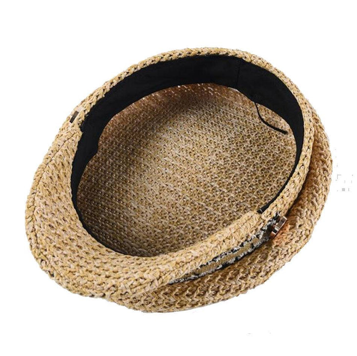 baskenmütze stroh beige