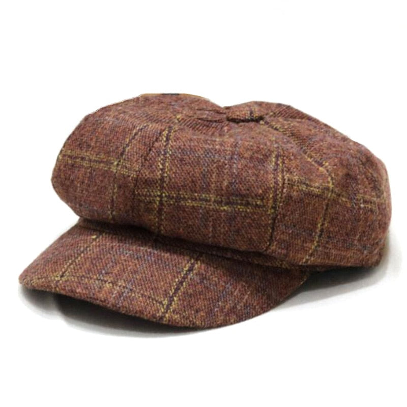 Baskenmütze Damen Wolle Braun