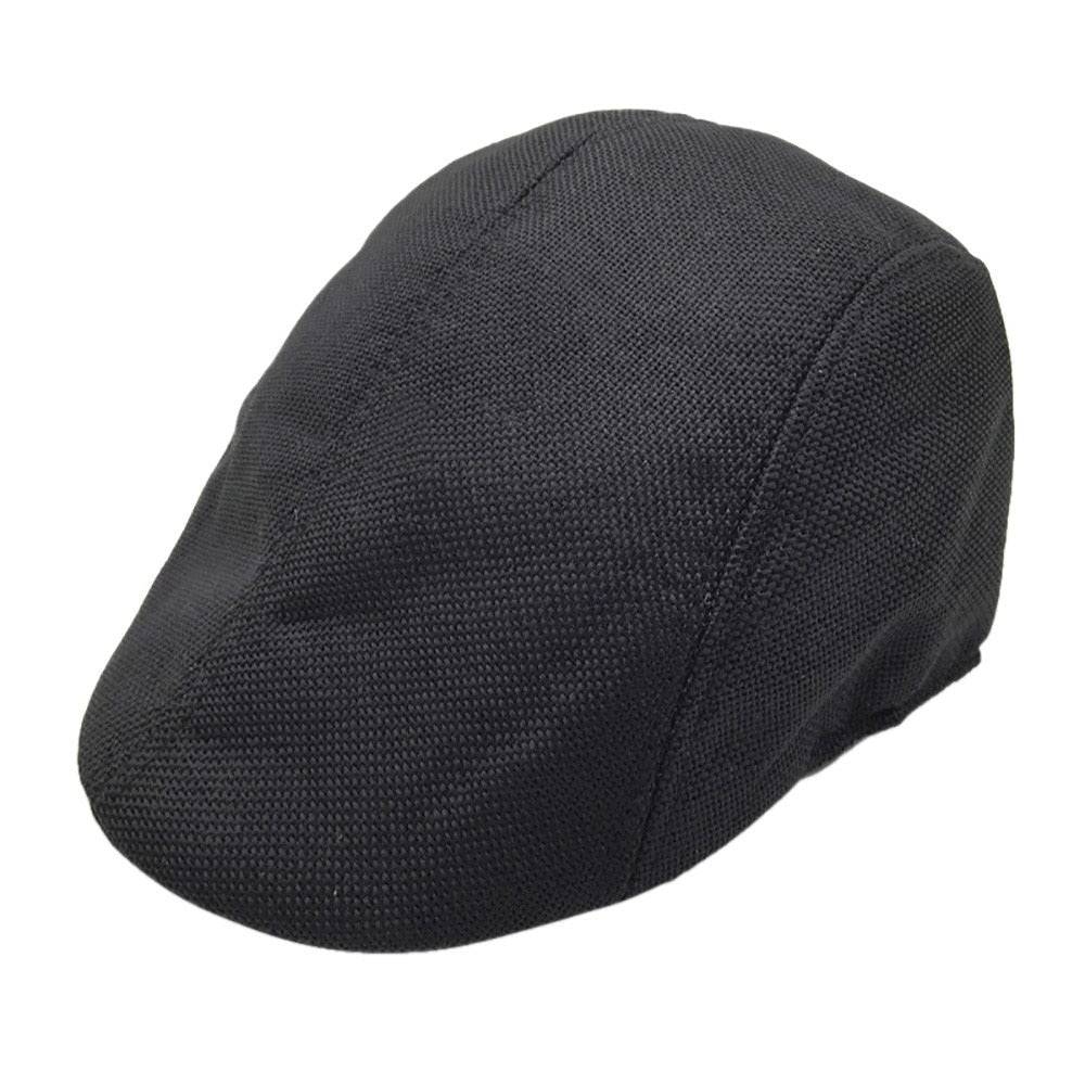 Baskenmütze Herren Sommer Schwarz