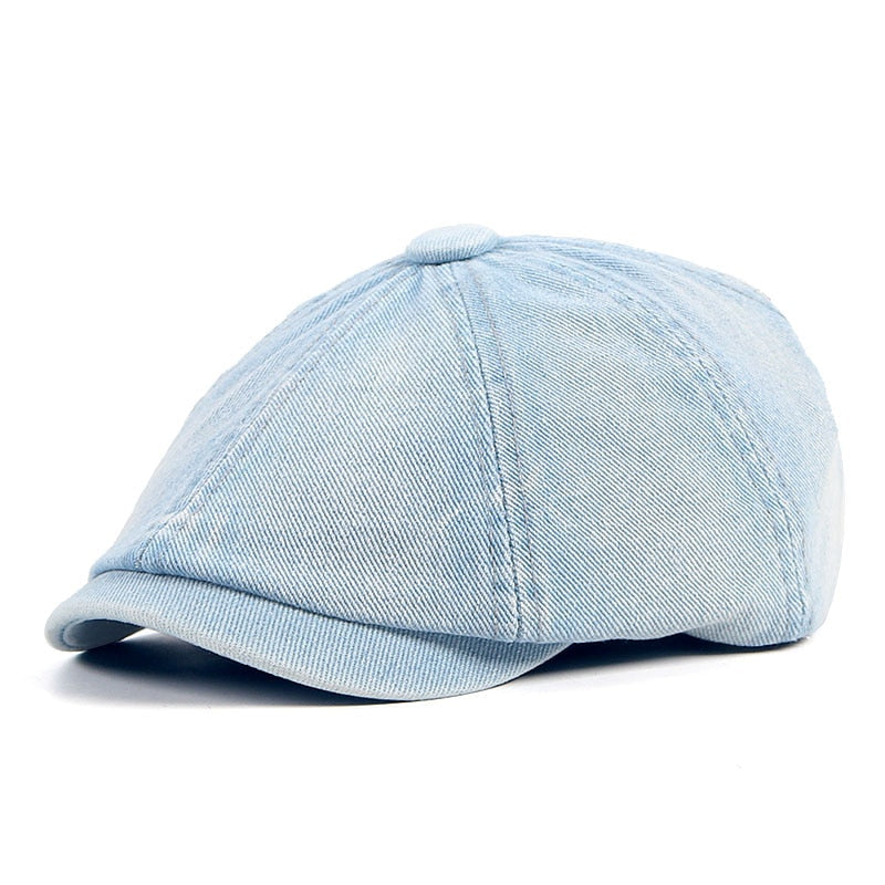 Ballonmütze Damen Jeans Blau