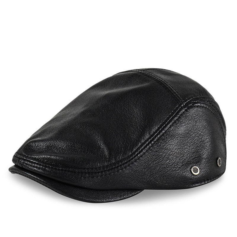 baskenmütze leder schwarz